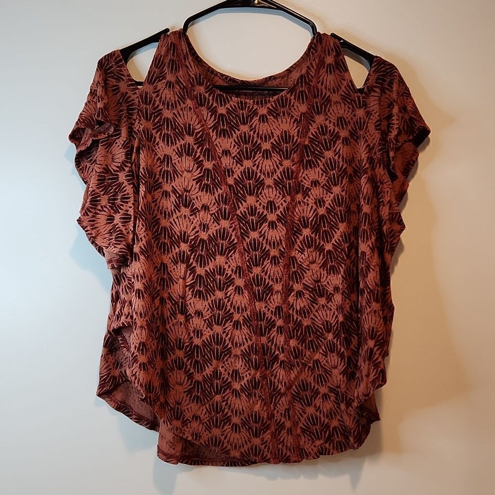 Free People We The Free Open Shoulder Blouse Top Women's Size S/P EUC NICE!